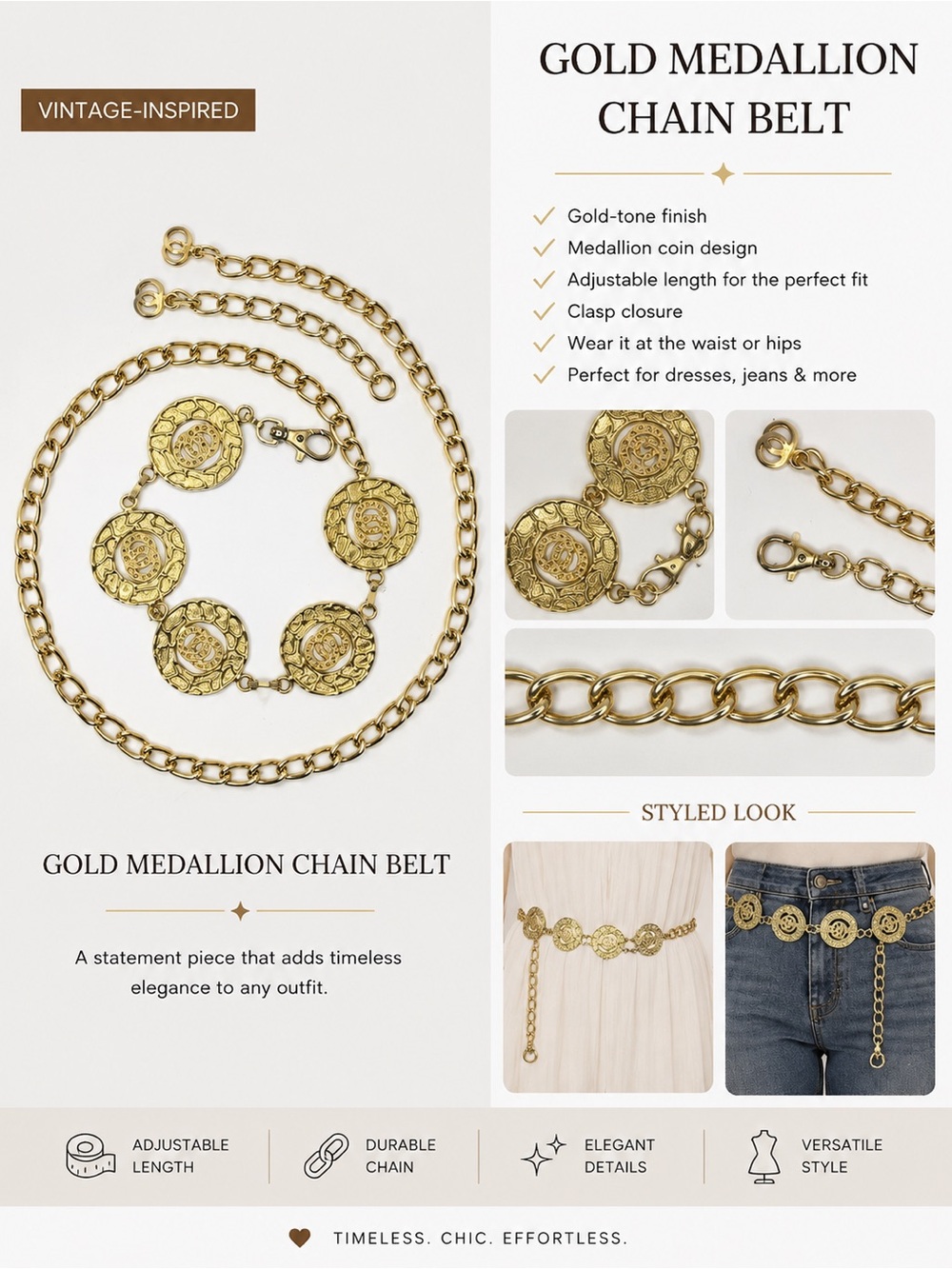 Gold Medallion Chain Belt